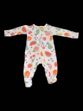 Wonder Nation Baby Fruit Print Zip-Front Footed Sleep N Play Pajamas